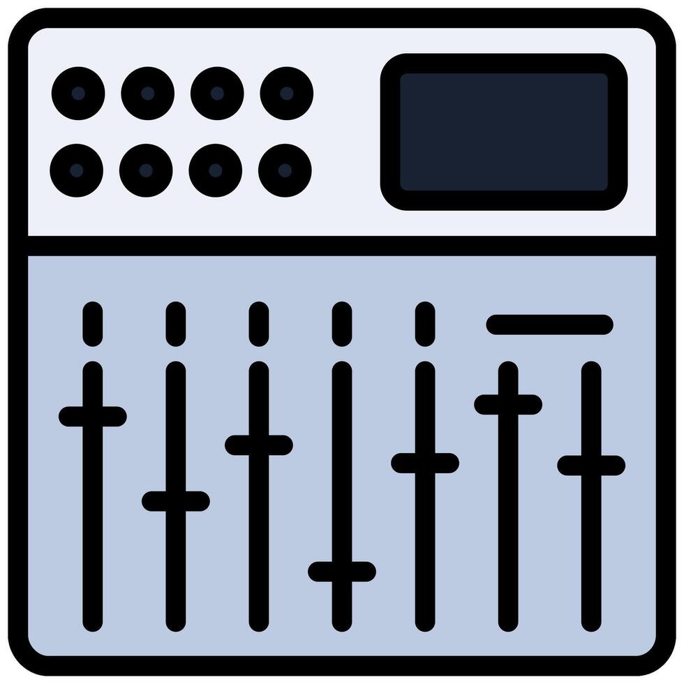 Mixing Board Outline Design Icon, Audio Element Outline Design Icon Symbol vector