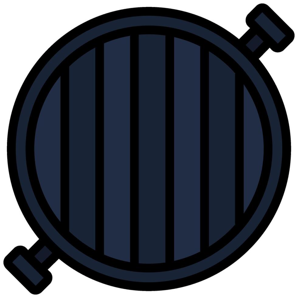 Barbecue Grill Outline Flat Design Icon, Cooking And Kitchen Outline Flat Design Icon Symbol vector