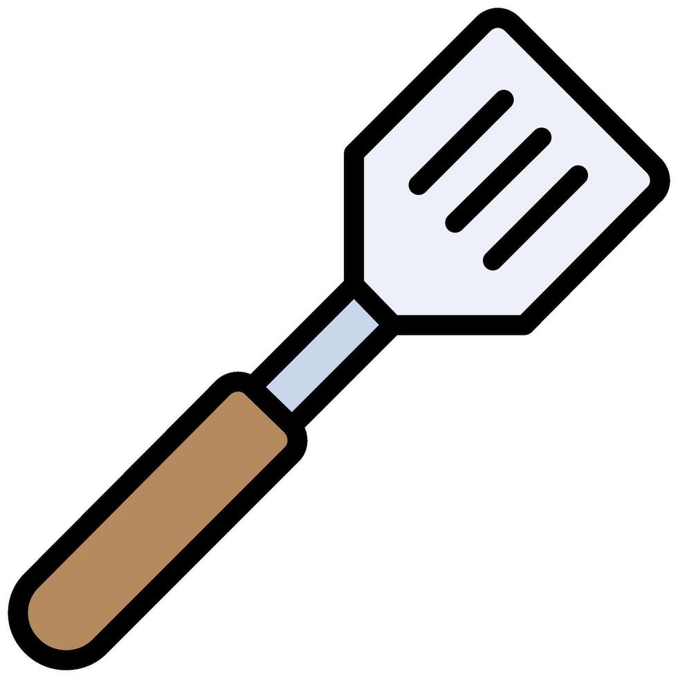 Spatula Outline Flat Design Icon, Cooking And Kitchen Outline Flat Design Icon Symbol vector