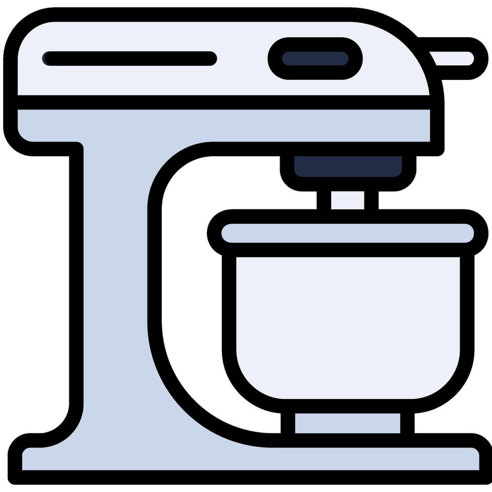 Mixer Blender Outline Flat Design Icon, Cooking And Kitchen Outline Flat Design Icon Symbol vector