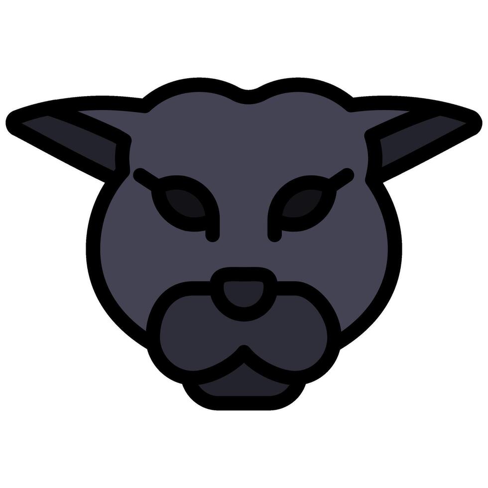 Panther Outline Flat Design Icon, Animal Outline Flat Design Icon Symbol vector