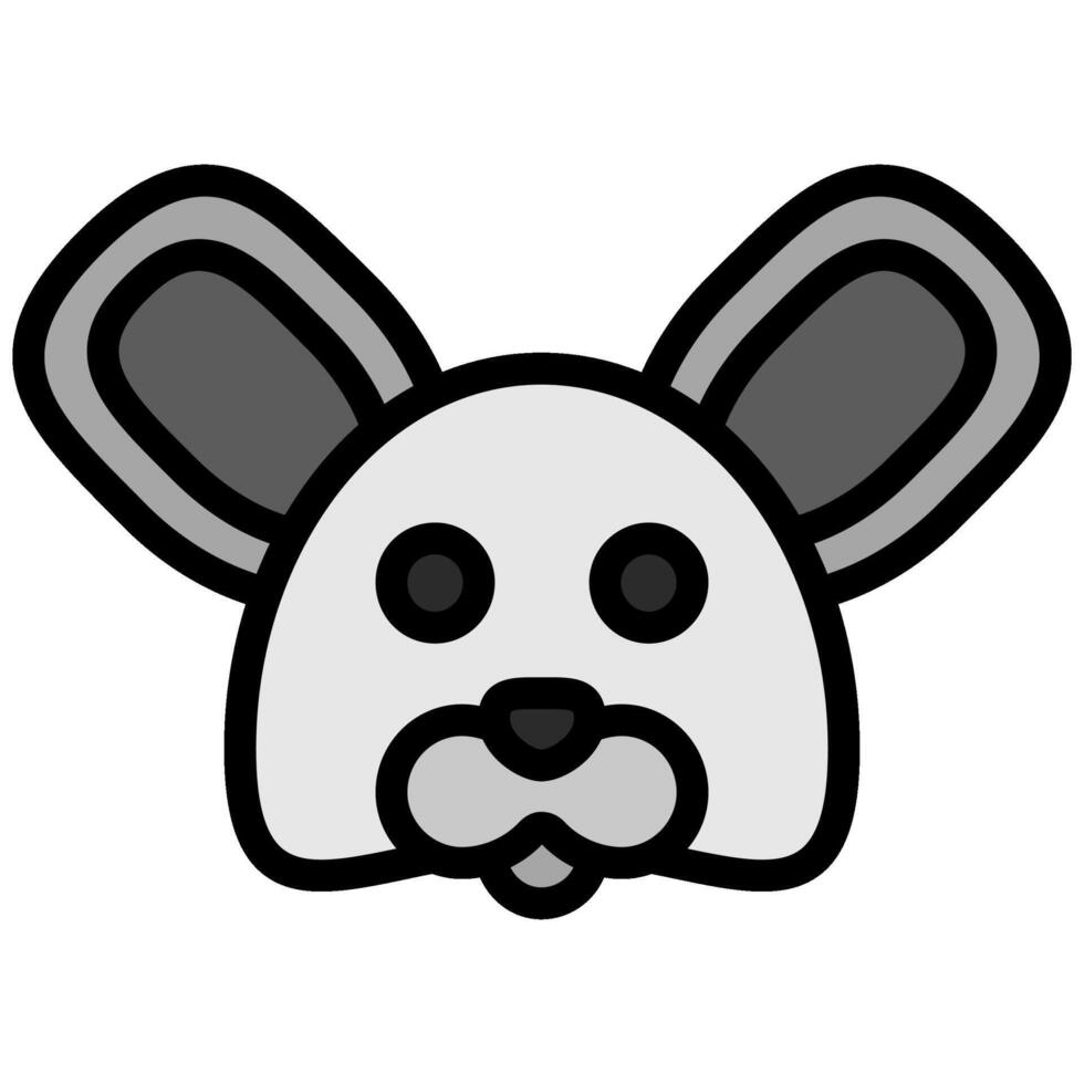 Mouse Outline Flat Design Icon, Animal Outline Flat Design Icon Symbol vector