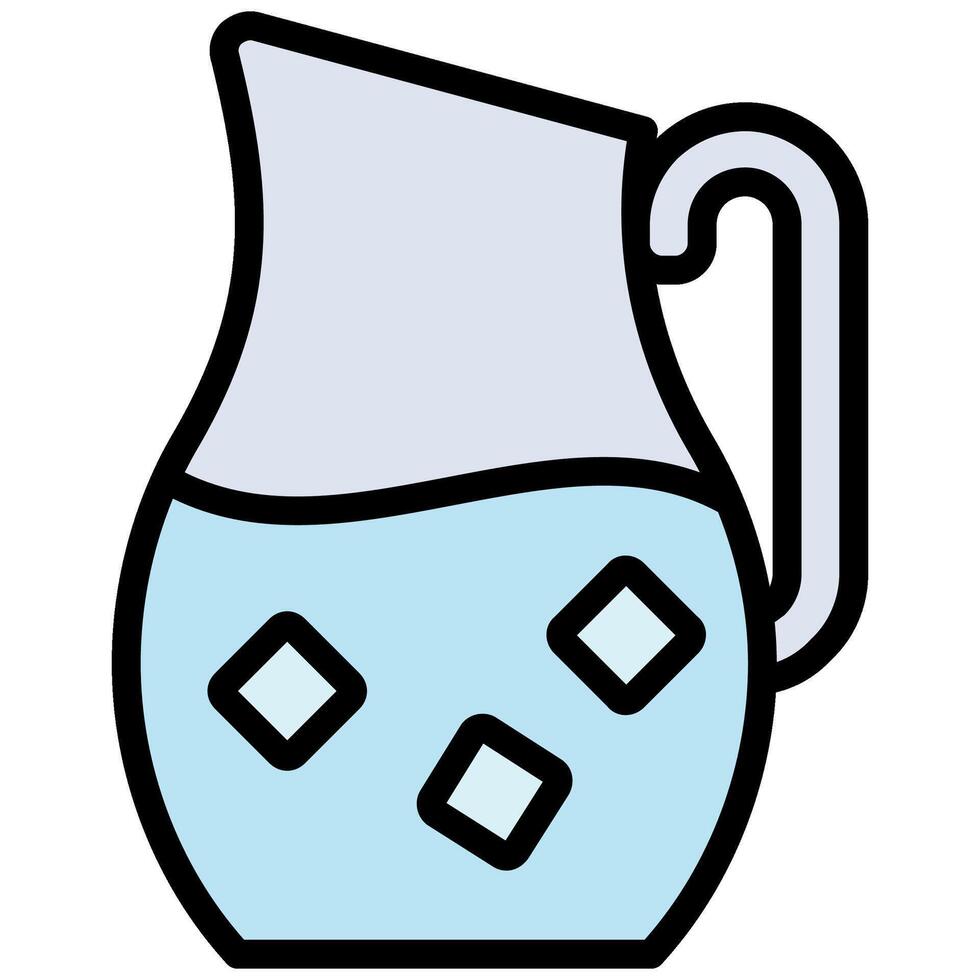 Pitcher Outline Flat Icon, Solid Color Outline Flat Icon Symbol vector