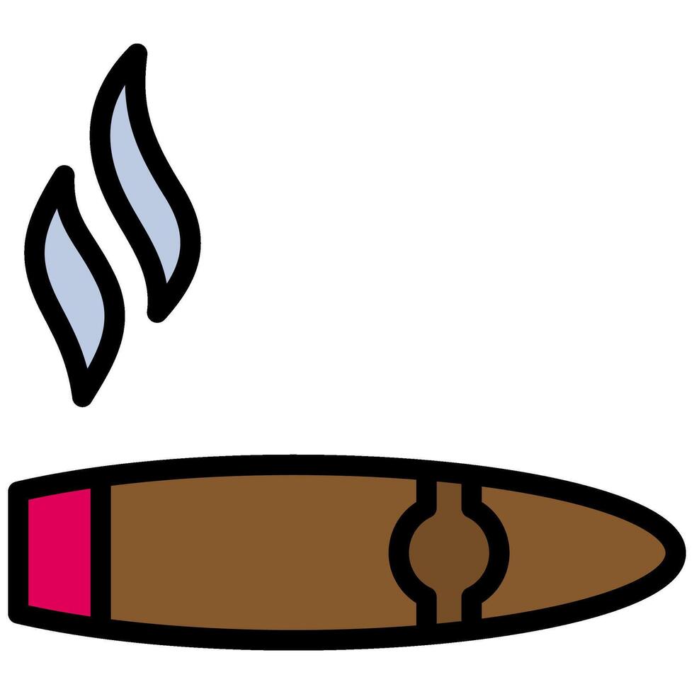 Cigar Outline Flat Icon, Solid Color Outline Flat Icon Symbol vector