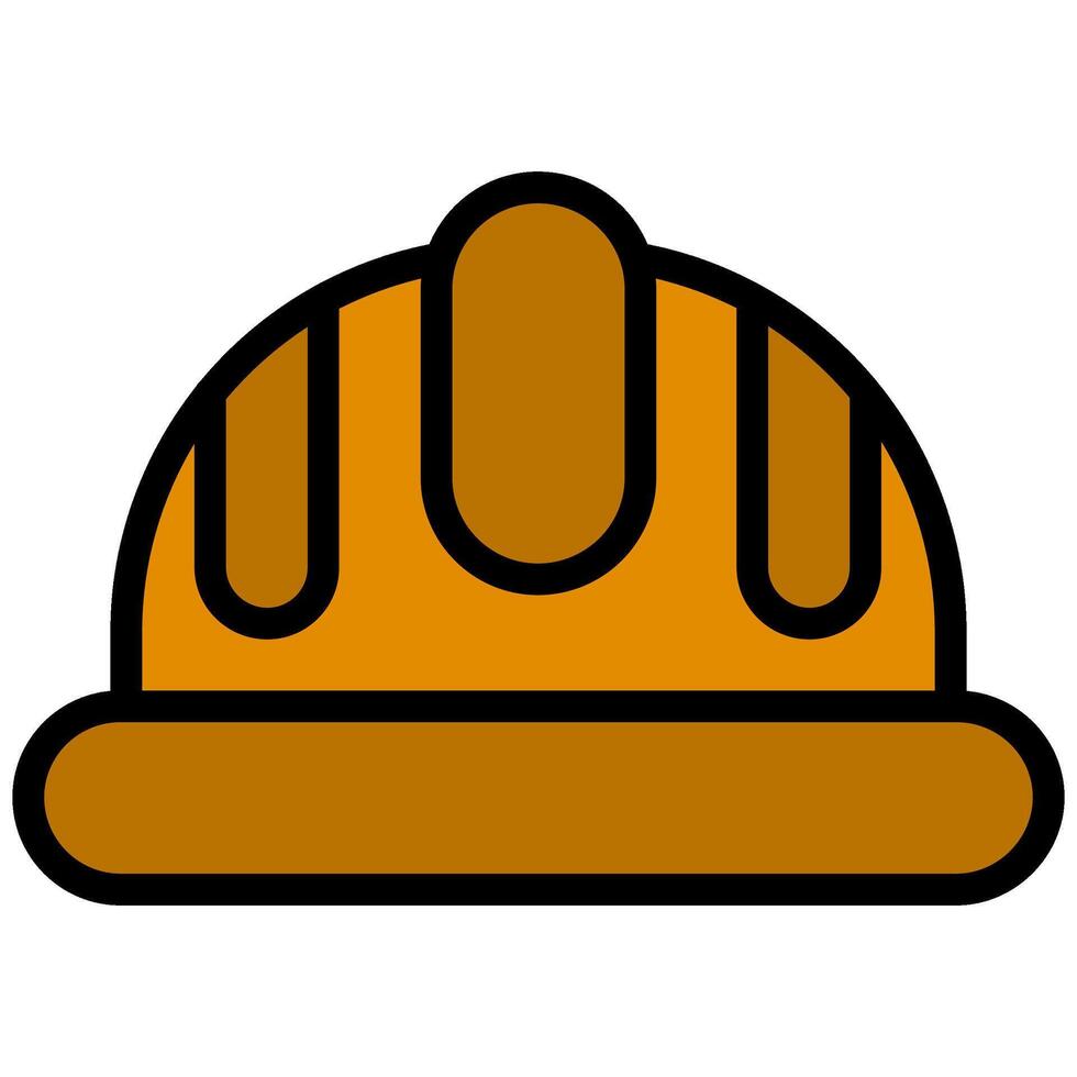 Safety Helmet Outline Flat Icon, Color Flat Icon Symbol vector