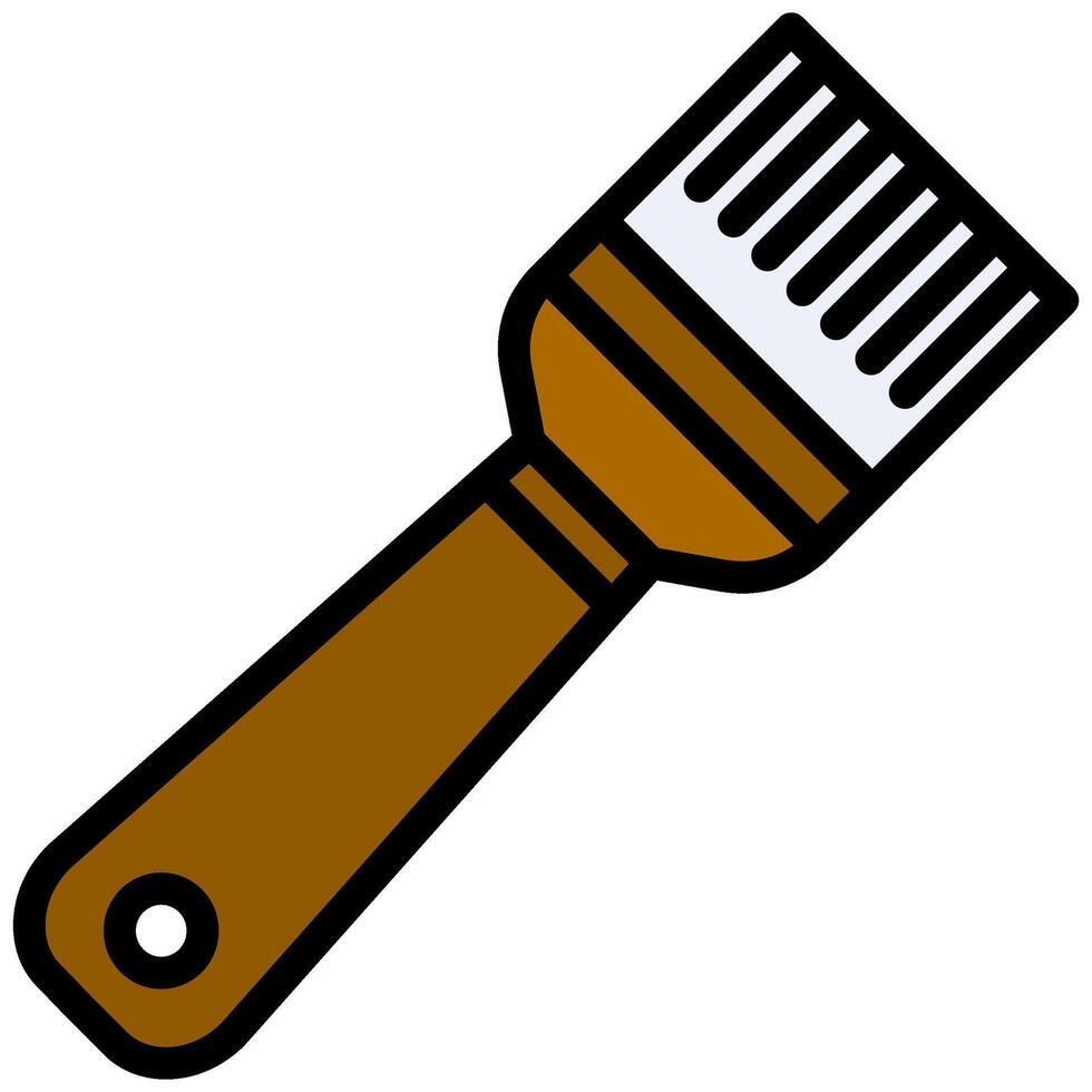 Paintbrush Tool Outline Flat Design Icon - Carpentry Outline Flat Icon vector