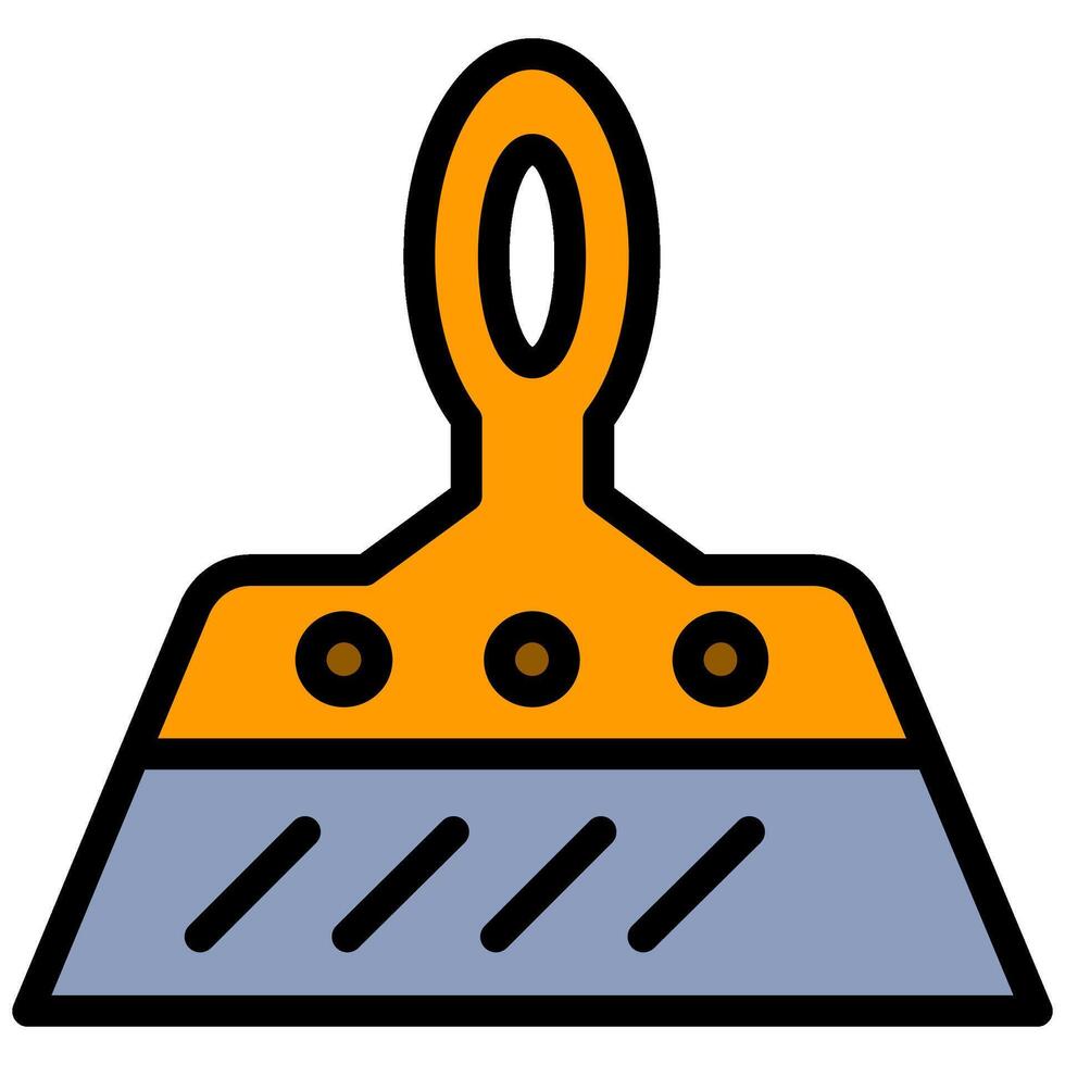 Paint Scraper tool Outline Flat Design Icon - Carpentry Outline Flat Icon vector