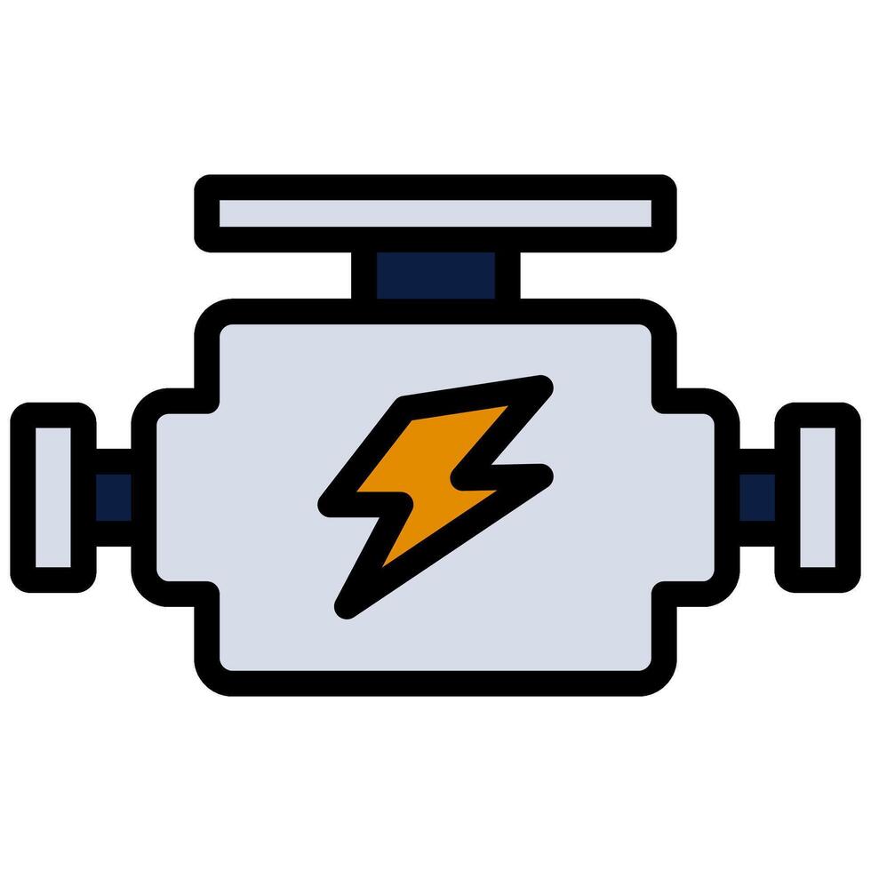 Engine Outline Flat Design Style Icon - Car Service vector