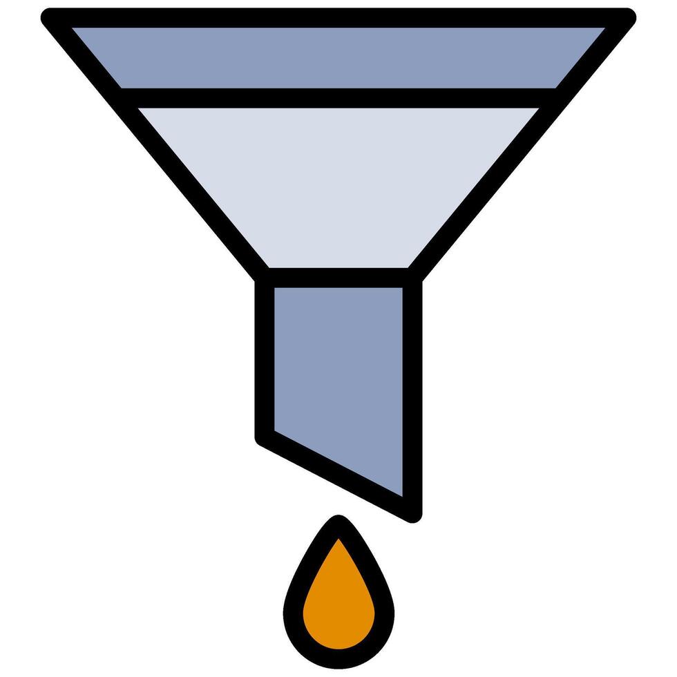 Oil Funne Outline Flat Design Style Icon - Car Service vector