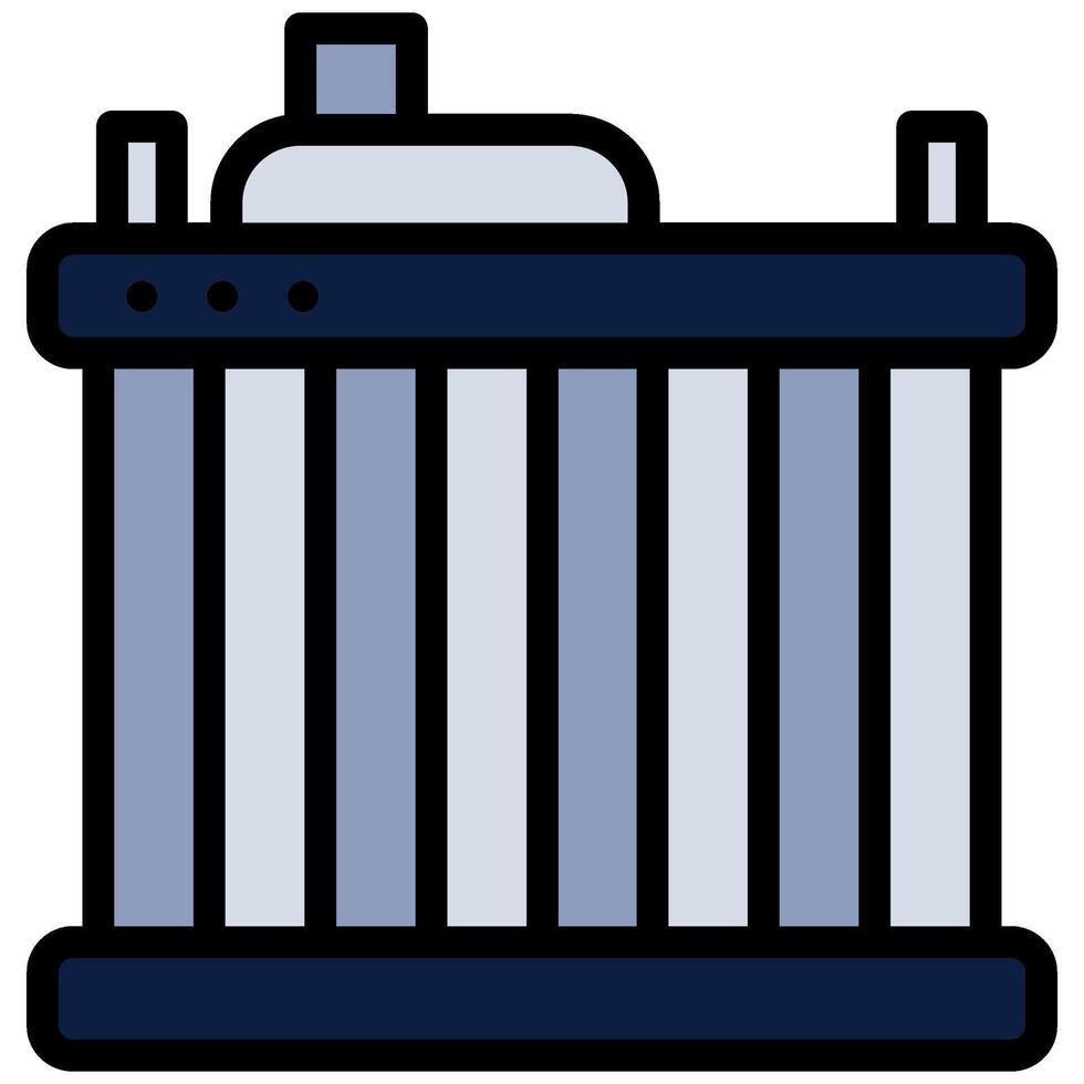 Car Radiator Outline Flat Design Style Icon - Car Service vector
