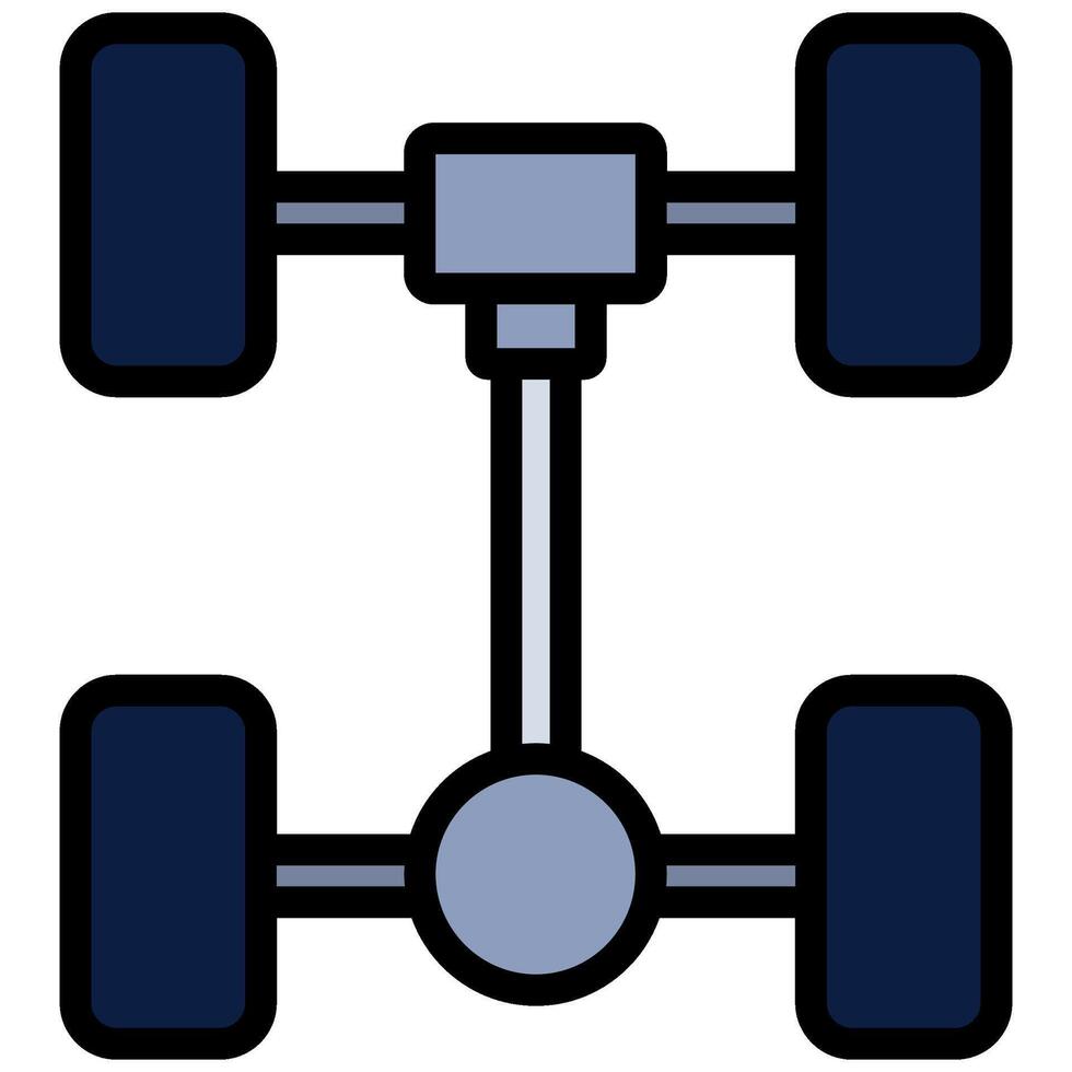 Car Axle Outline Flat Design Style Icon - Car Service vector