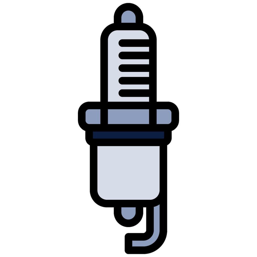 Spark Plug Outline Flat Design Style Icon - Car Service vector