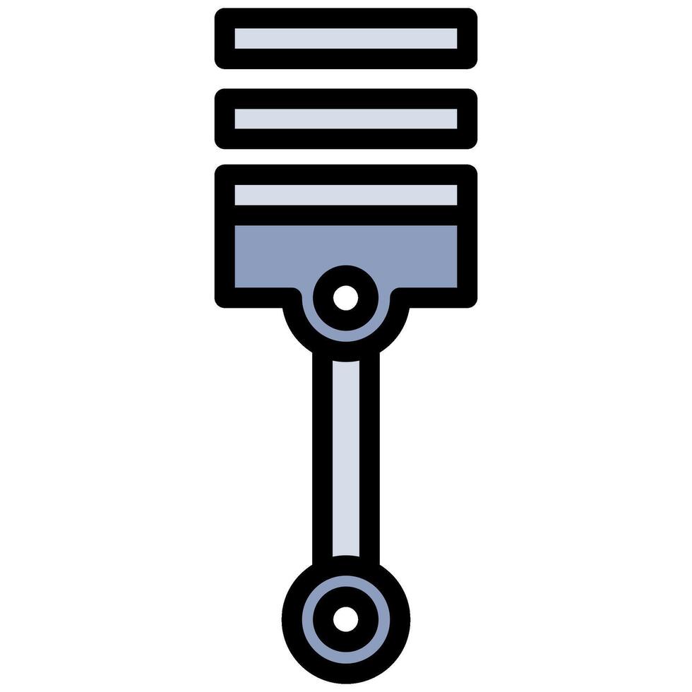 Piston Outline Flat Design Style Icon - Car Service vector