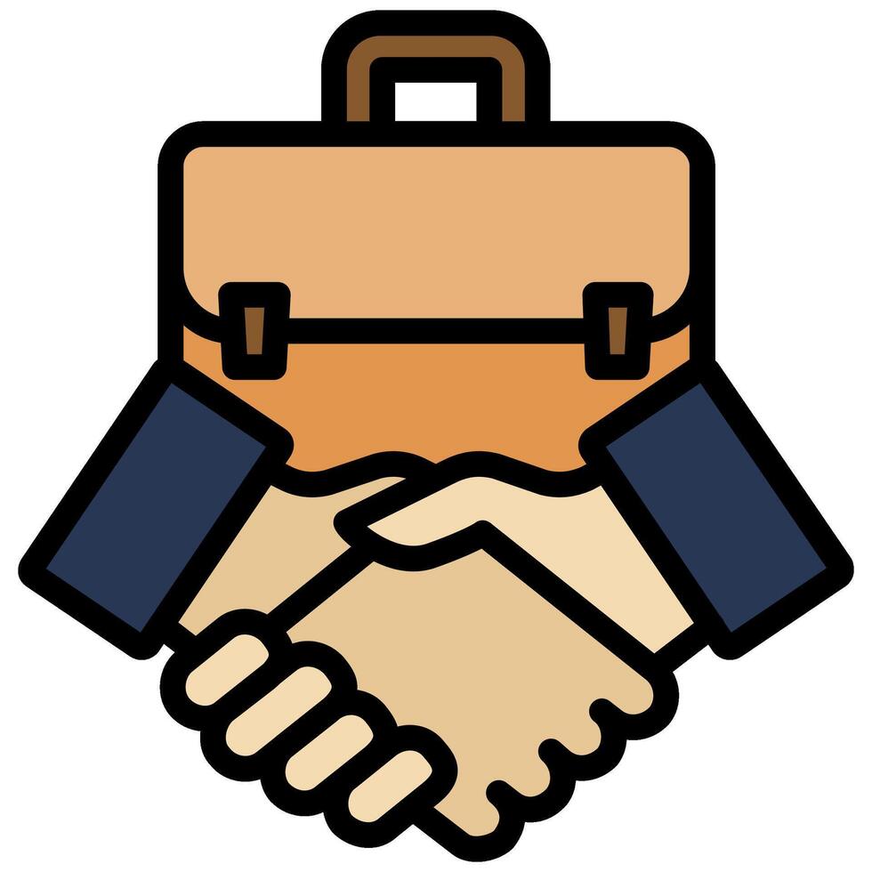 Handshake Outline Flat Design Style Icon, Outline Flat Design Style Icon Symbol vector