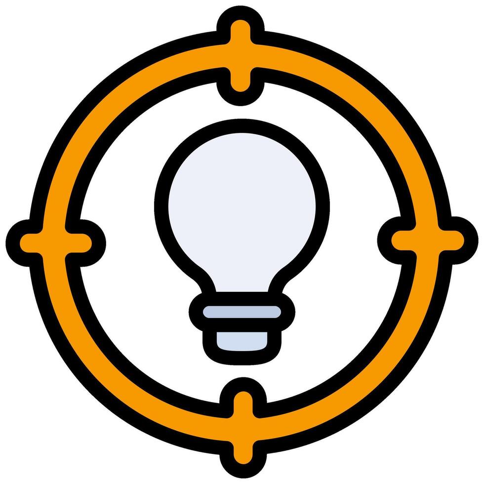 Targeting Idea Outline Flat Design Style Icon, Outline Flat Design Style Icon Symbol vector