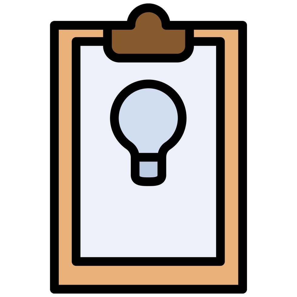 Clipboard Idea Outline Flat Design Style Icon, Outline Flat Design Style Icon Symbol vector