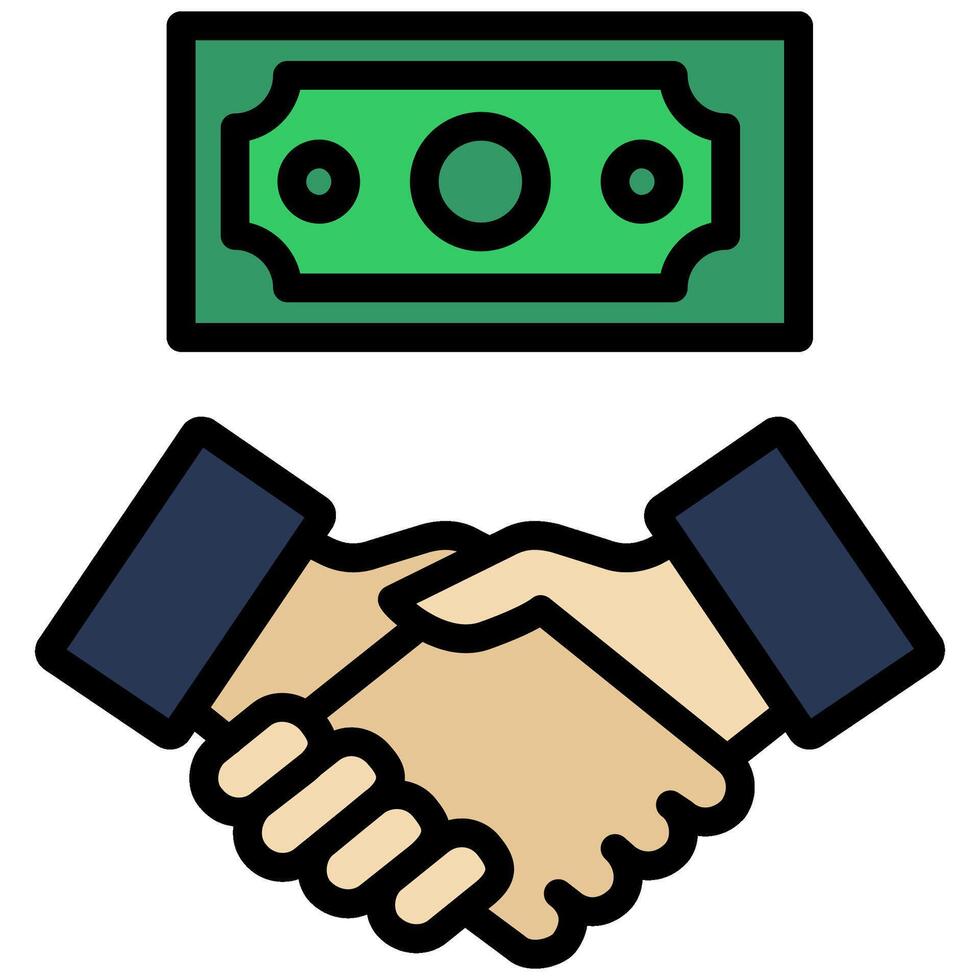 Shake Hand Icon, Handshake Outline Flat Design Style Icon, Outline Flat Design Style Icon Symbol vector