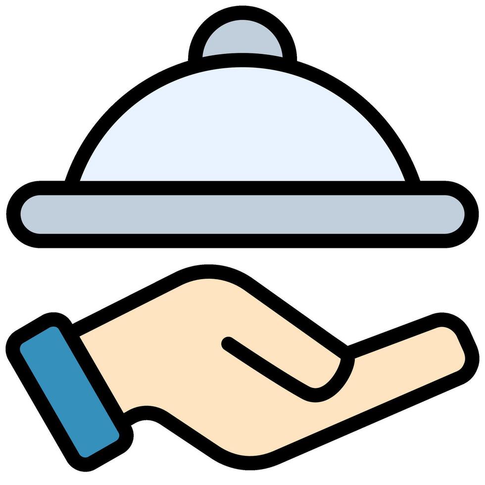 Serve Icon, Outline Flat Design Style Icon, Restaurant Element Icon Collection vector