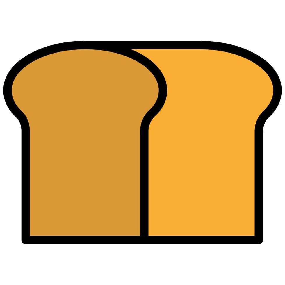 Bread Icon, Outline Flat Design Style Icon, Restaurant Element Icon Collection vector