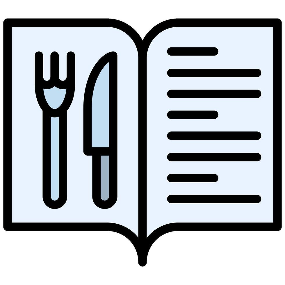 Menu Icon, Outline Flat Design Style Icon, Restaurant Element Icon Collection vector