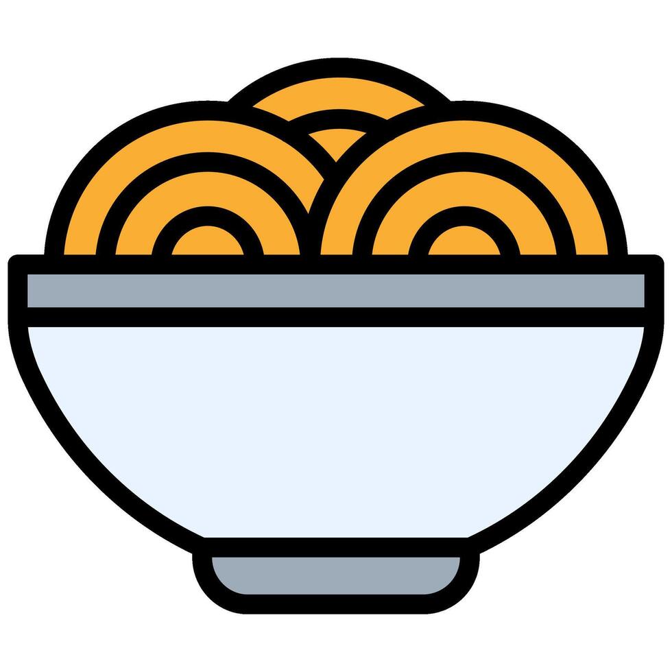 Noodle Icon, Outline Flat Design Style Icon, Restaurant Element Icon Collection vector