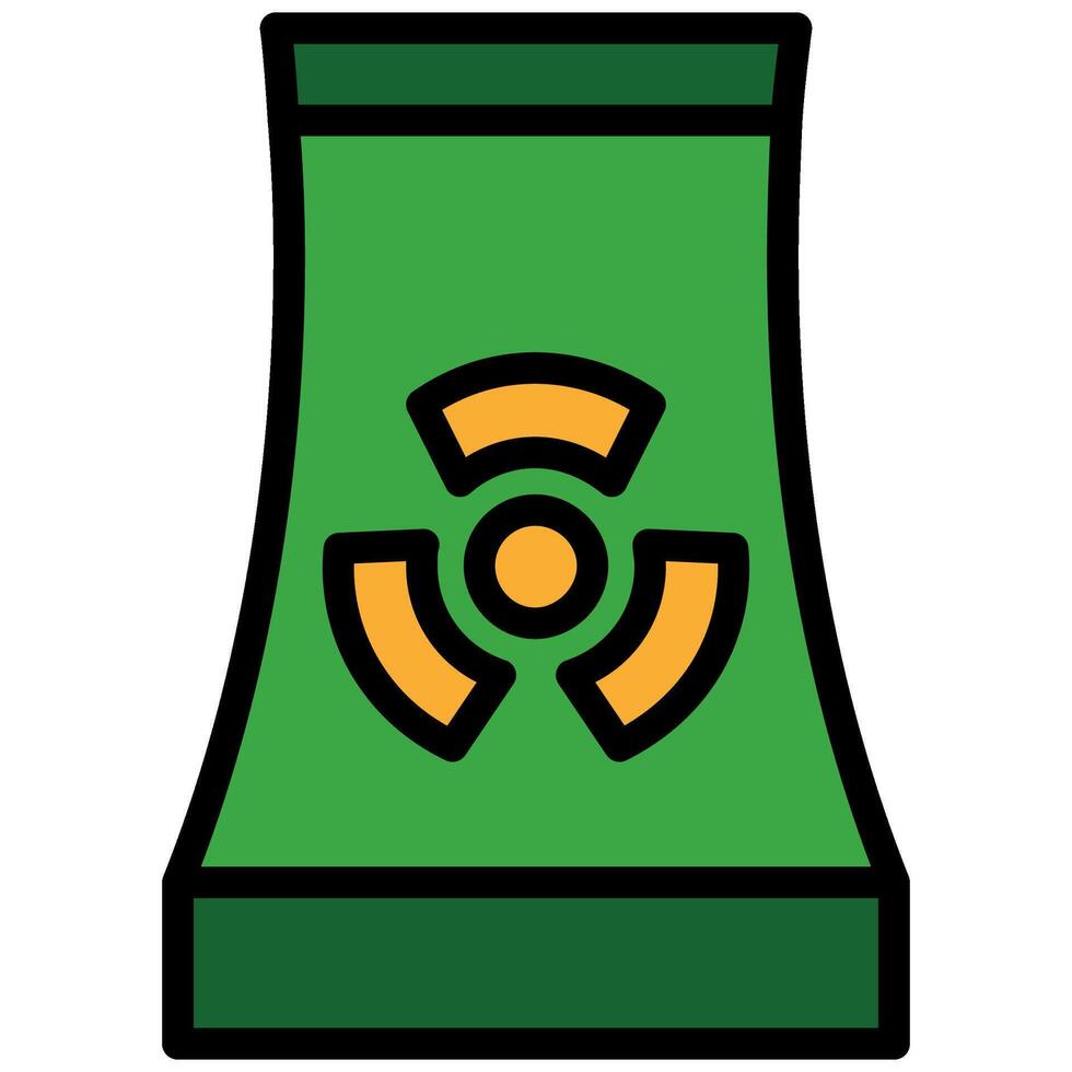 Nuclear Plant Icon, Flat Design Style Icon Icon Symbol vector