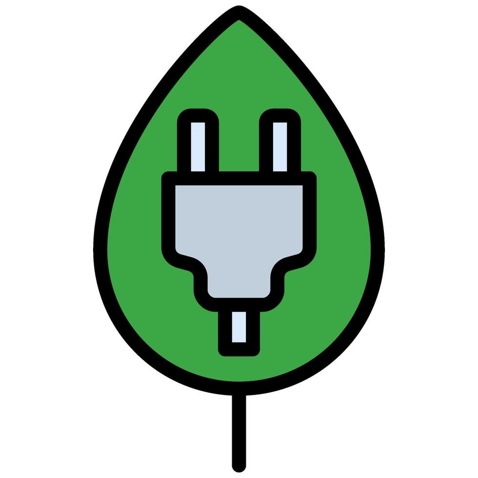 Plug Leaf Icon, Flat Design Style Icon Icon Symbol vector