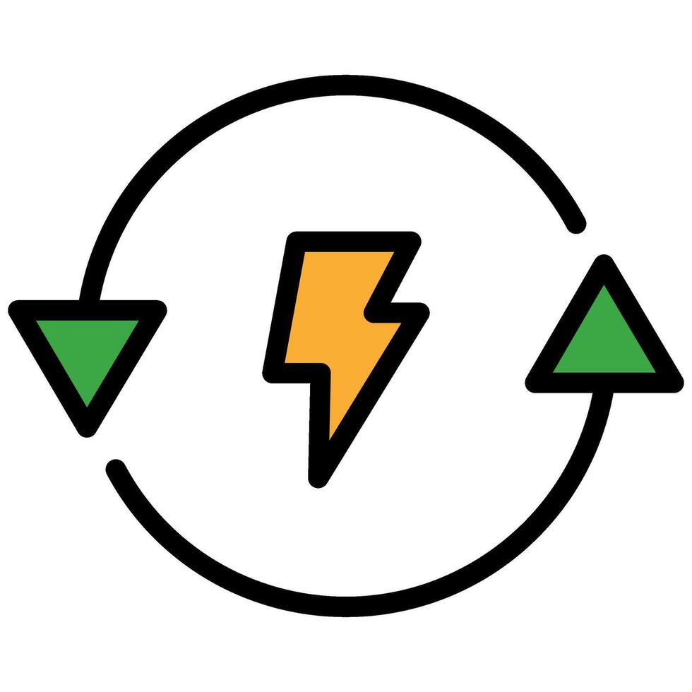 Lightning Bolt Icon, Flat Design Style Icon Icon Symbol vector
