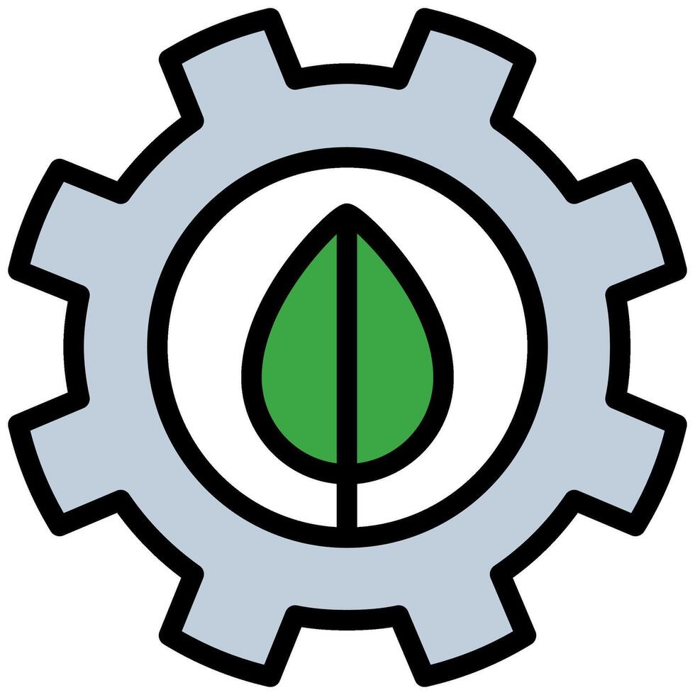 Gear Leaf Icon, Flat Design Style Icon Icon Symbol vector