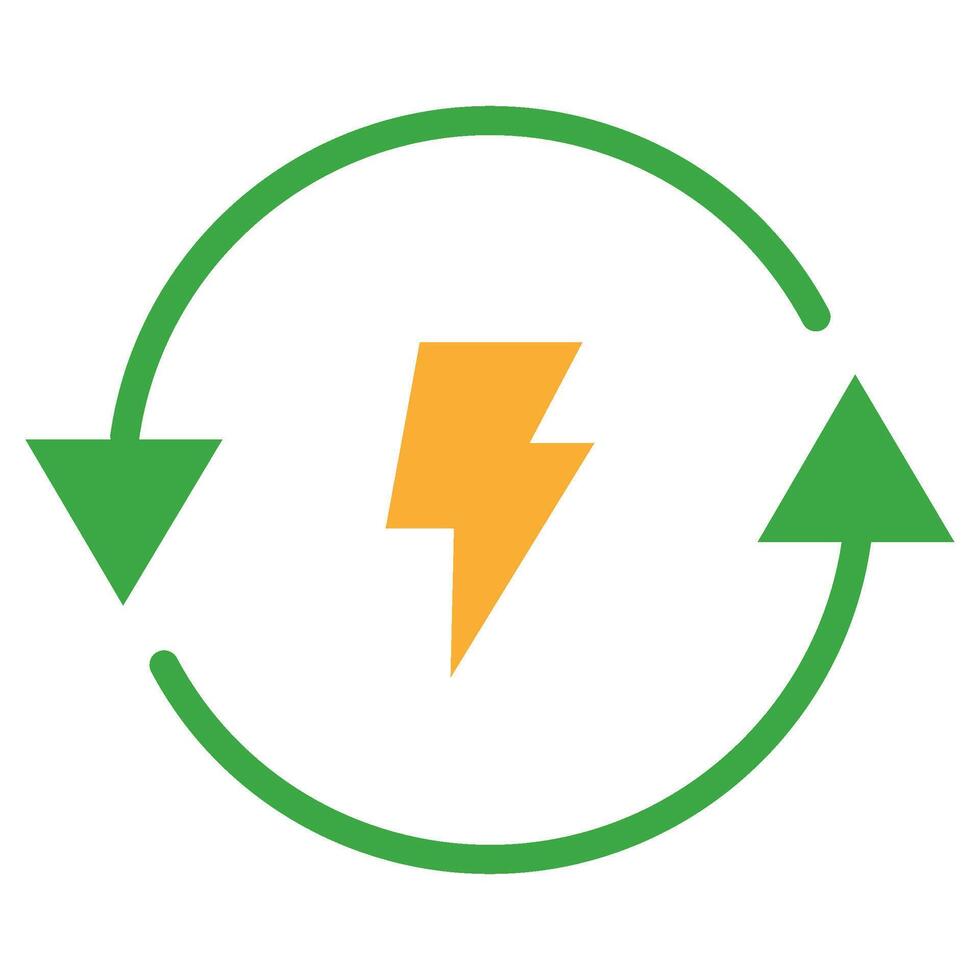 Lightning Bolt Flat Icon, Flat Design Style Flat Icon Symbol vector
