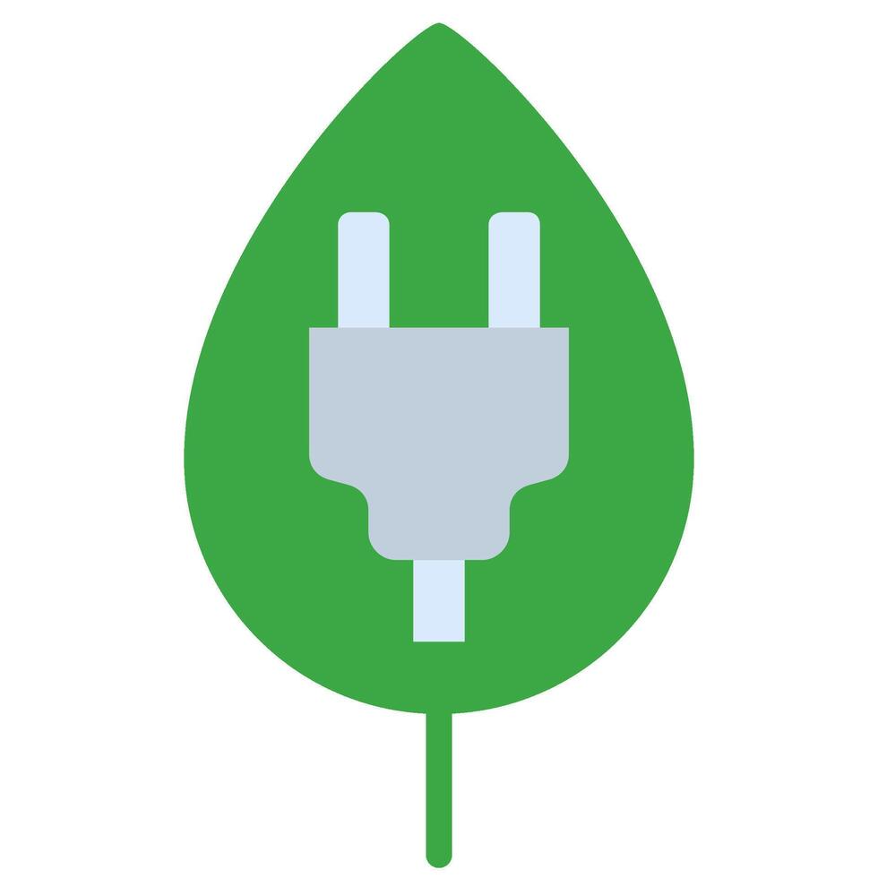 Plug Leaf Flat Icon, Flat Design Style Flat Icon Symbol vector