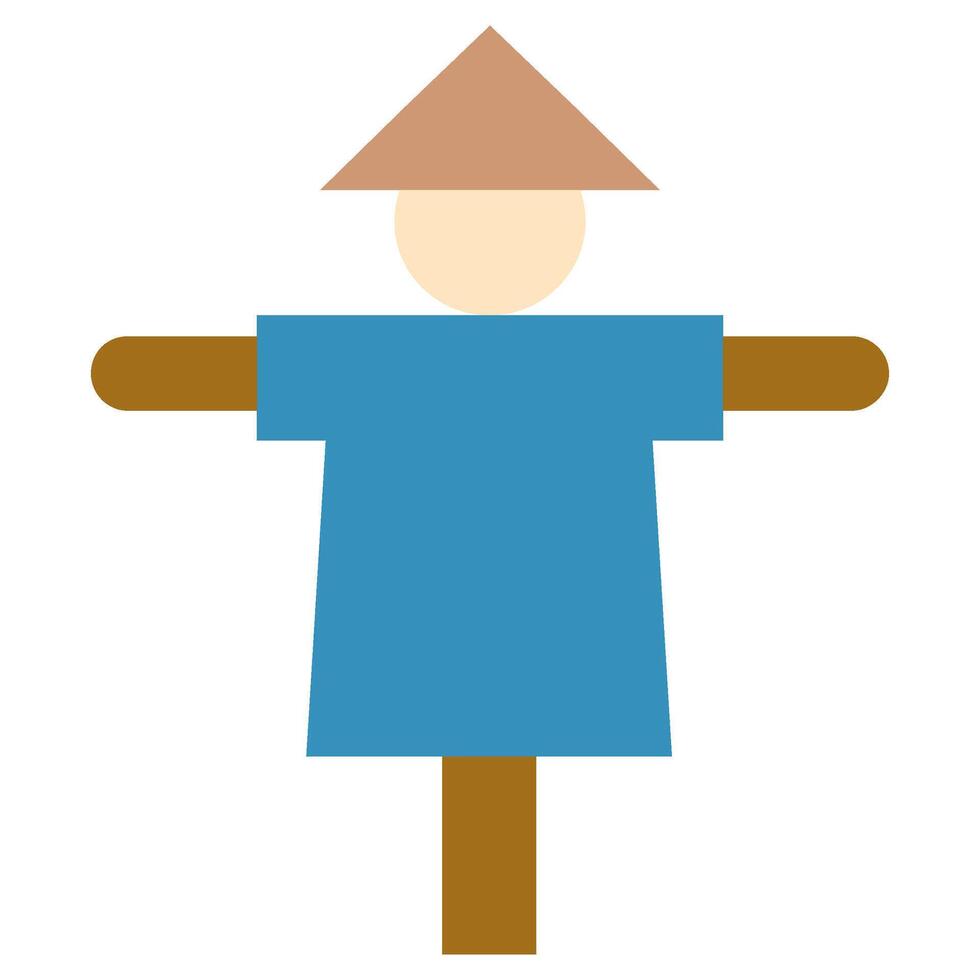 Scarecrow Flat Icon, Flat Design Style Icon Symbol, Farming Element Icon vector