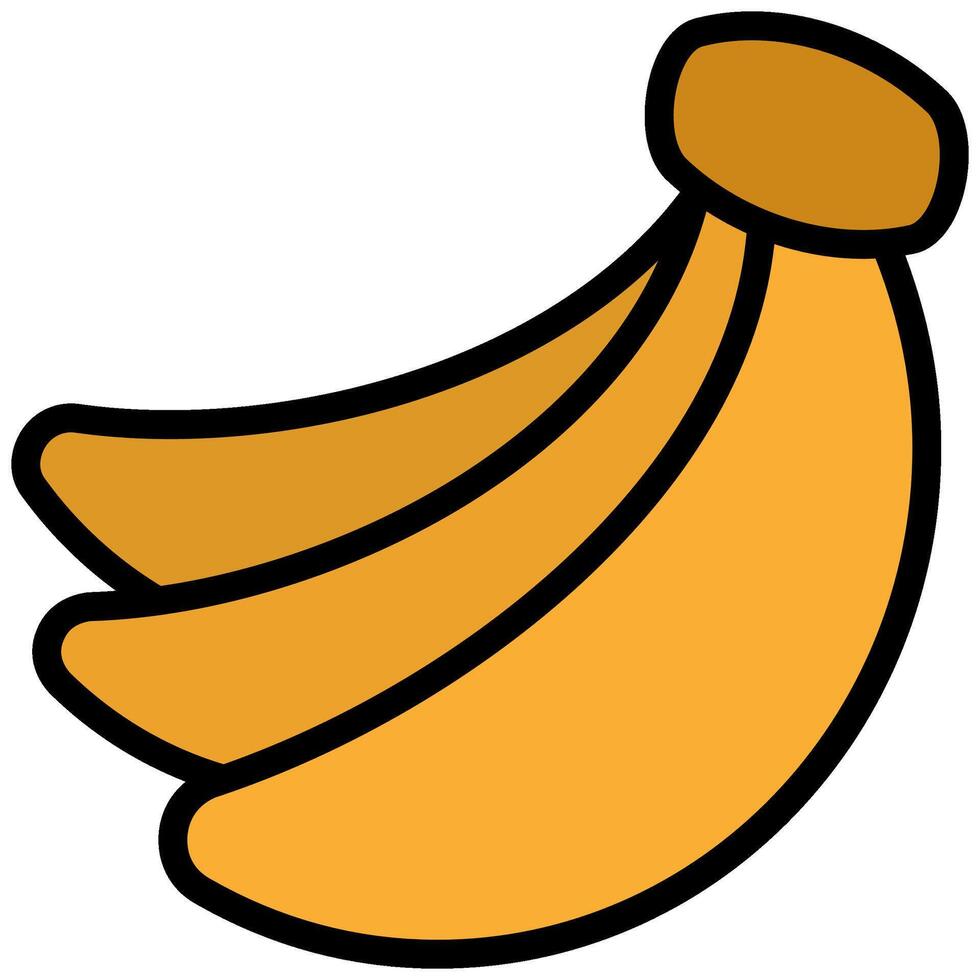 Banana Icon, Fruit and Vegetable Outline Flat Design Icon Symbol vector