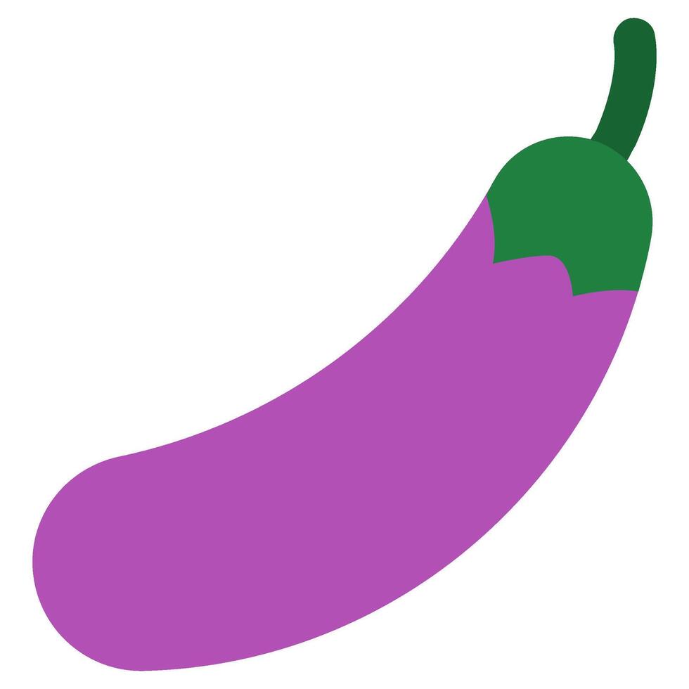 Eggplant Icon, Fruit and Vegetable Flat Design Icon Symbol vector