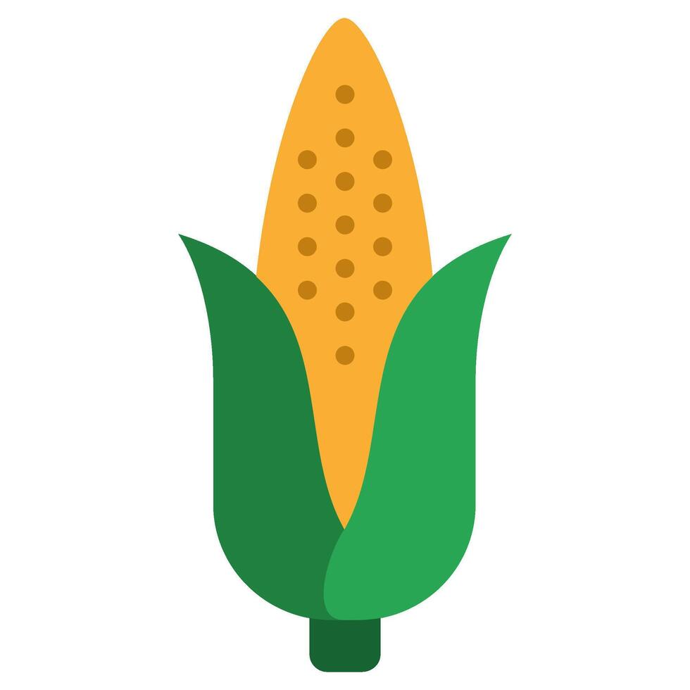Corn Icon, Fruit and Vegetable Flat Design Icon Symbol vector