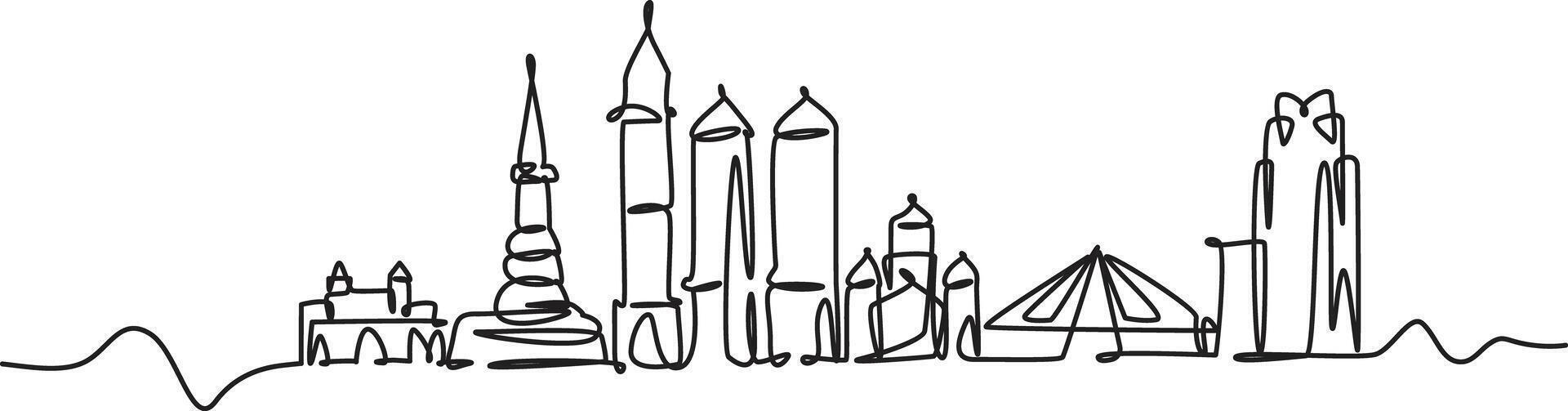 Mumbai City Landmark Line Art vector