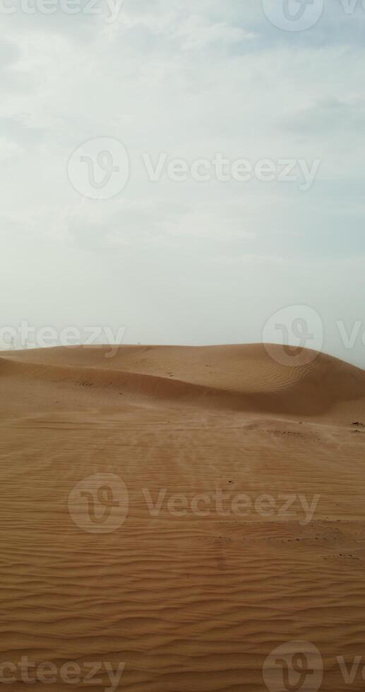 The wind blows the sands of the desert, forming a beautiful sand pattern. Desert sand dunes, vertical . 4k , red komodo photo