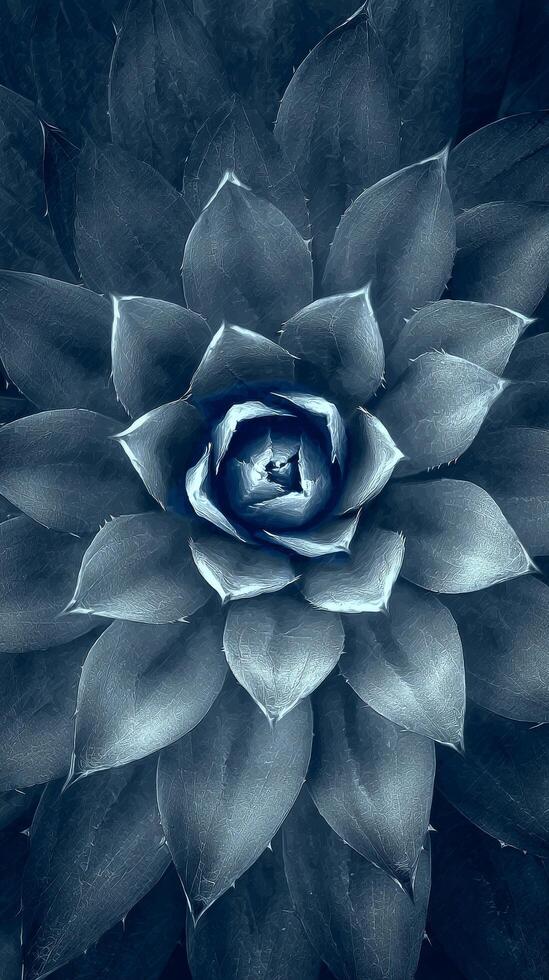 Beautiful Blue Rose With Intricate Details and Textured Background in an Artistic Style. photo