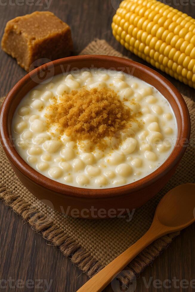 Corn and cornbread with butter photo