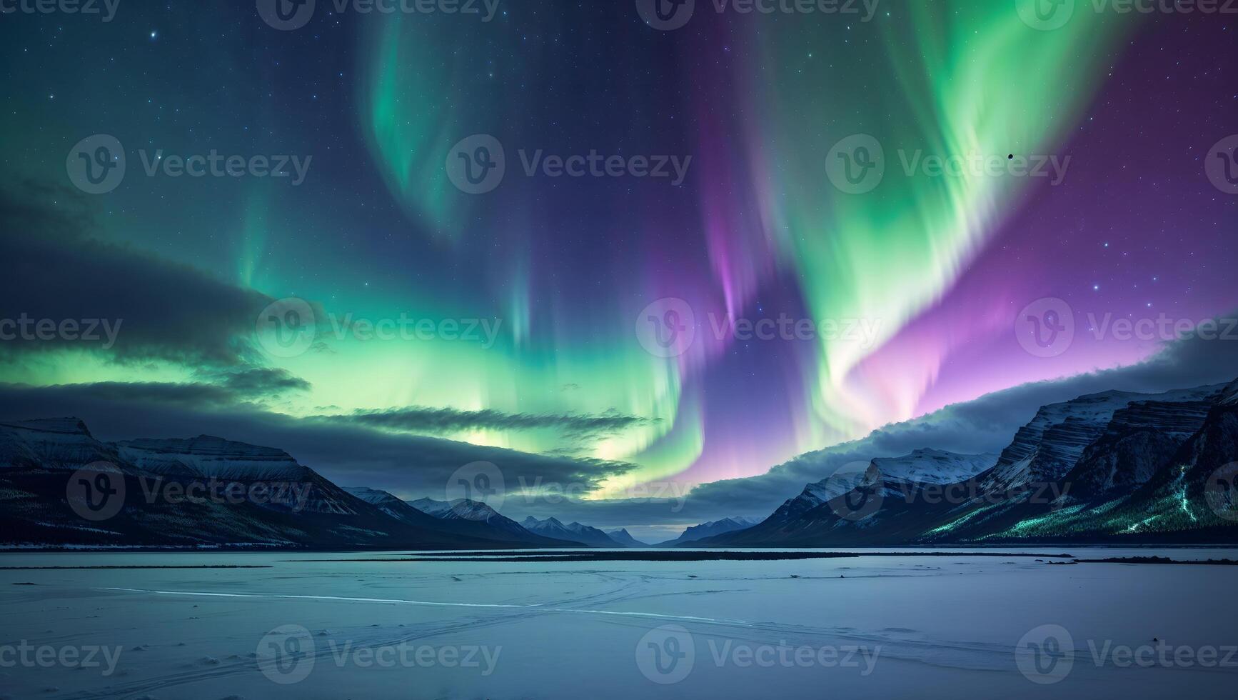 Aurora borealis, jasper national park, canada photo