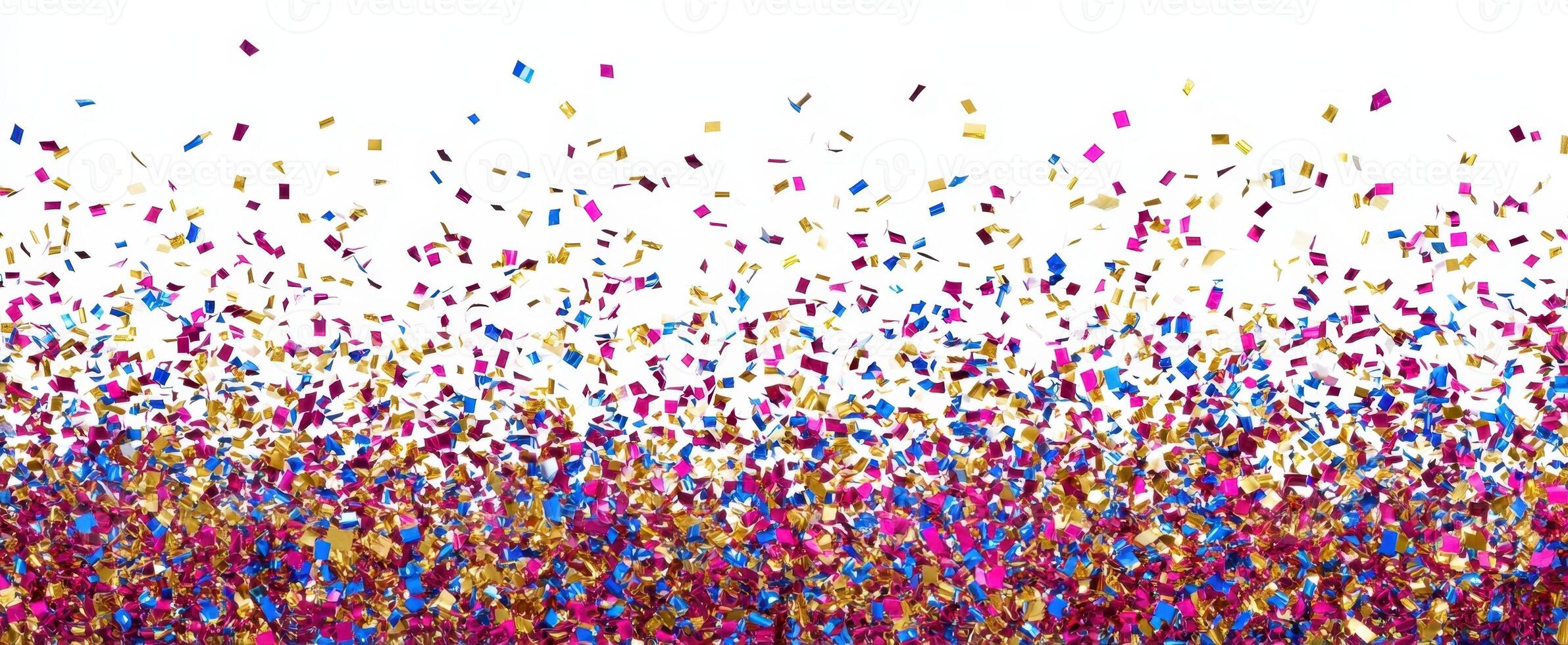 The colorful confetti falling gracefully in a festive celebration atmosphere. photo
