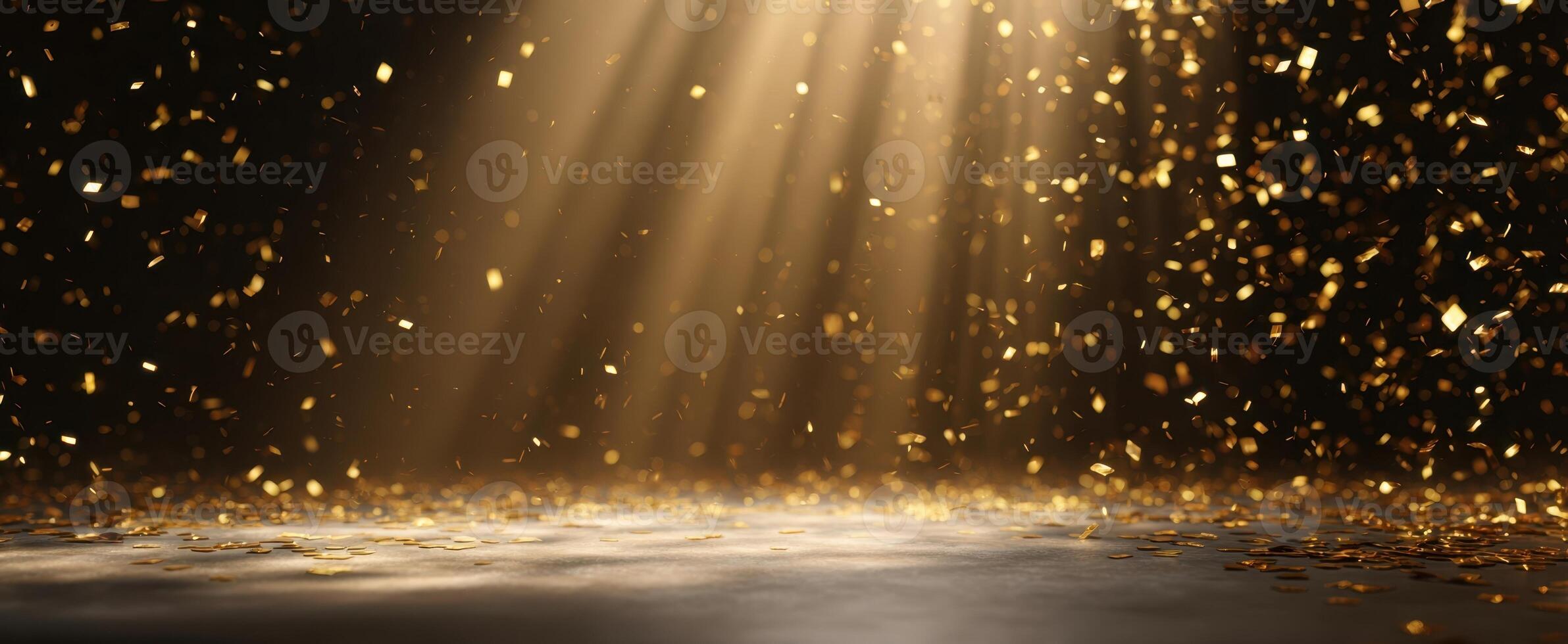 The Glimmering Dance of Gold Particles in Atmospheric Light photo