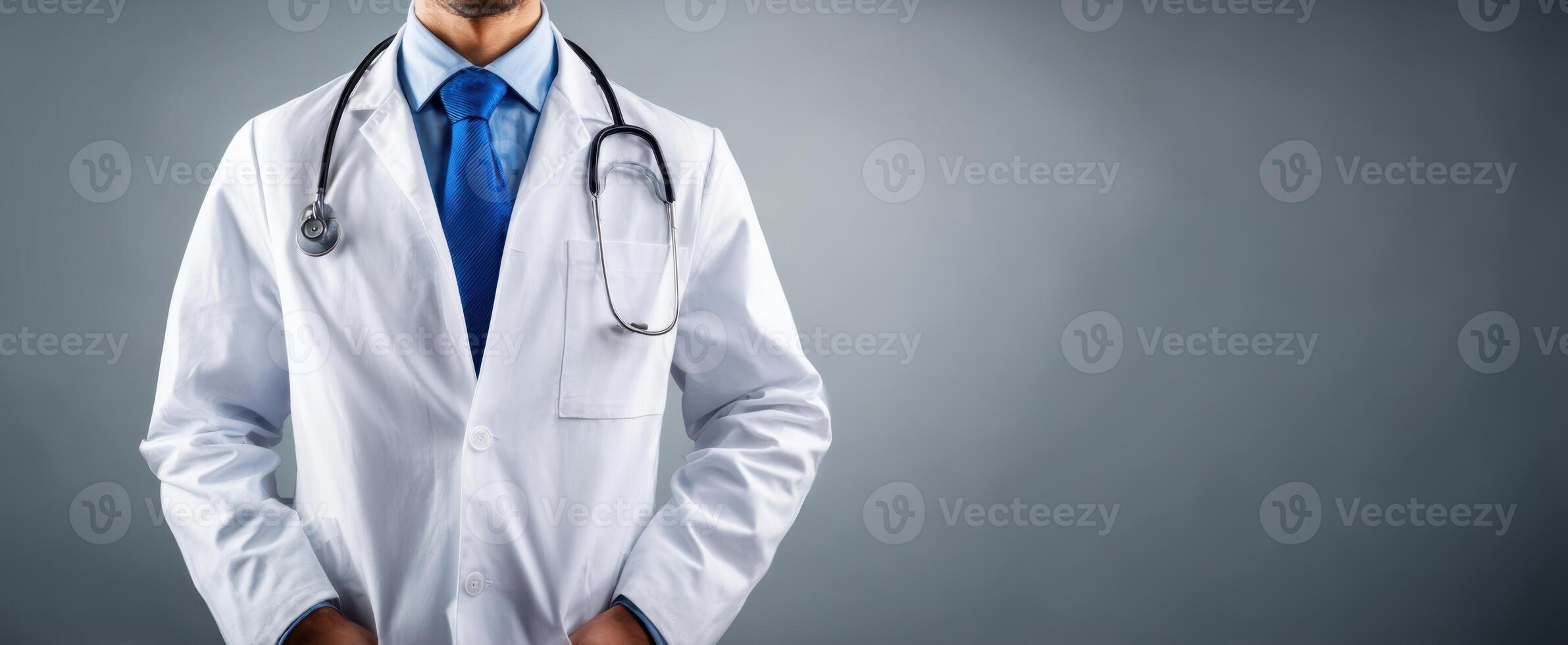 The confident doctor ready to assist patients in a healthcare setting. photo