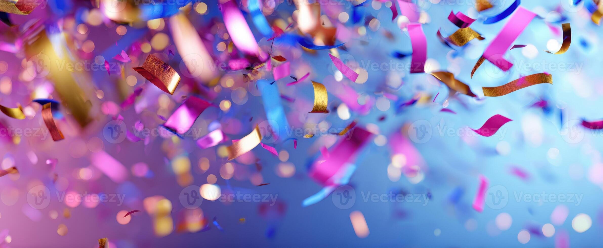 The Colorful Confetti Showering Down in a Celebratory Atmosphere photo
