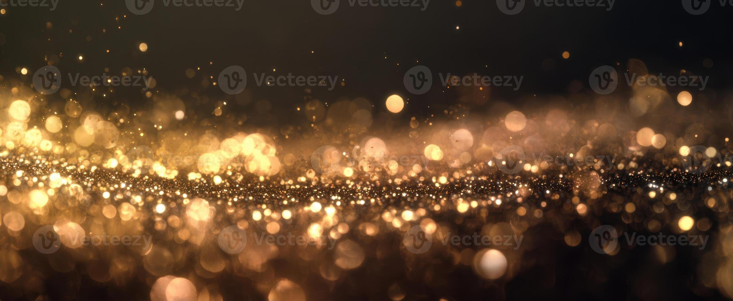 The Glimmering Surface of Gold and Sparkling Bokeh Lights photo