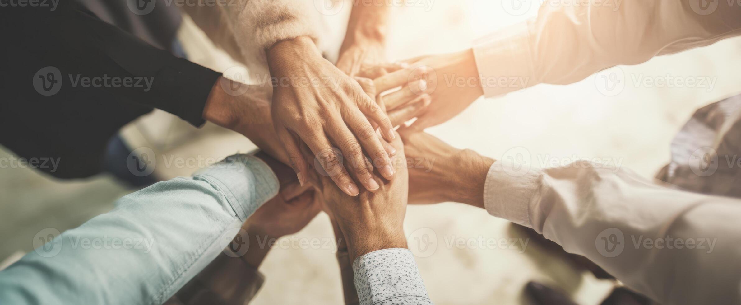 The Hands of Unity Showcasing Teamwork and Collaboration in a Professional Setting photo