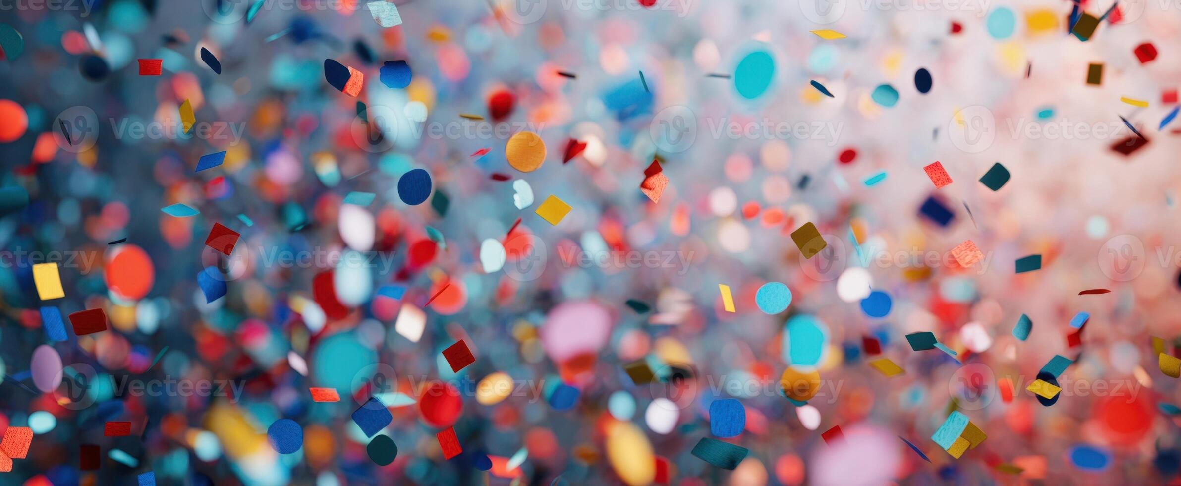 The Colorful Confetti Falling in a Vibrant Celebration Atmosphere. photo