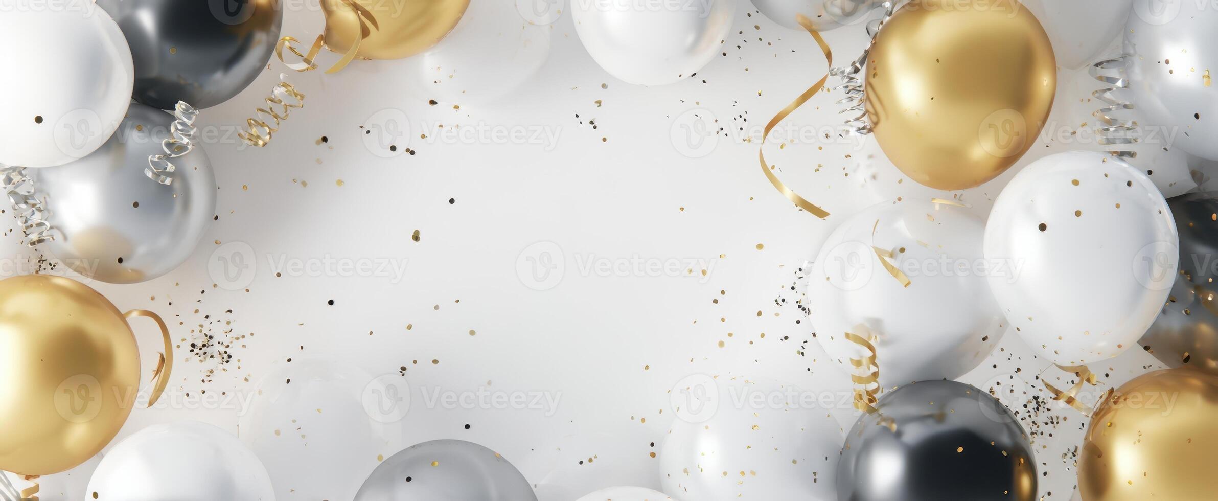 The vibrant arrangement of colorful balloons for a festive celebration photo