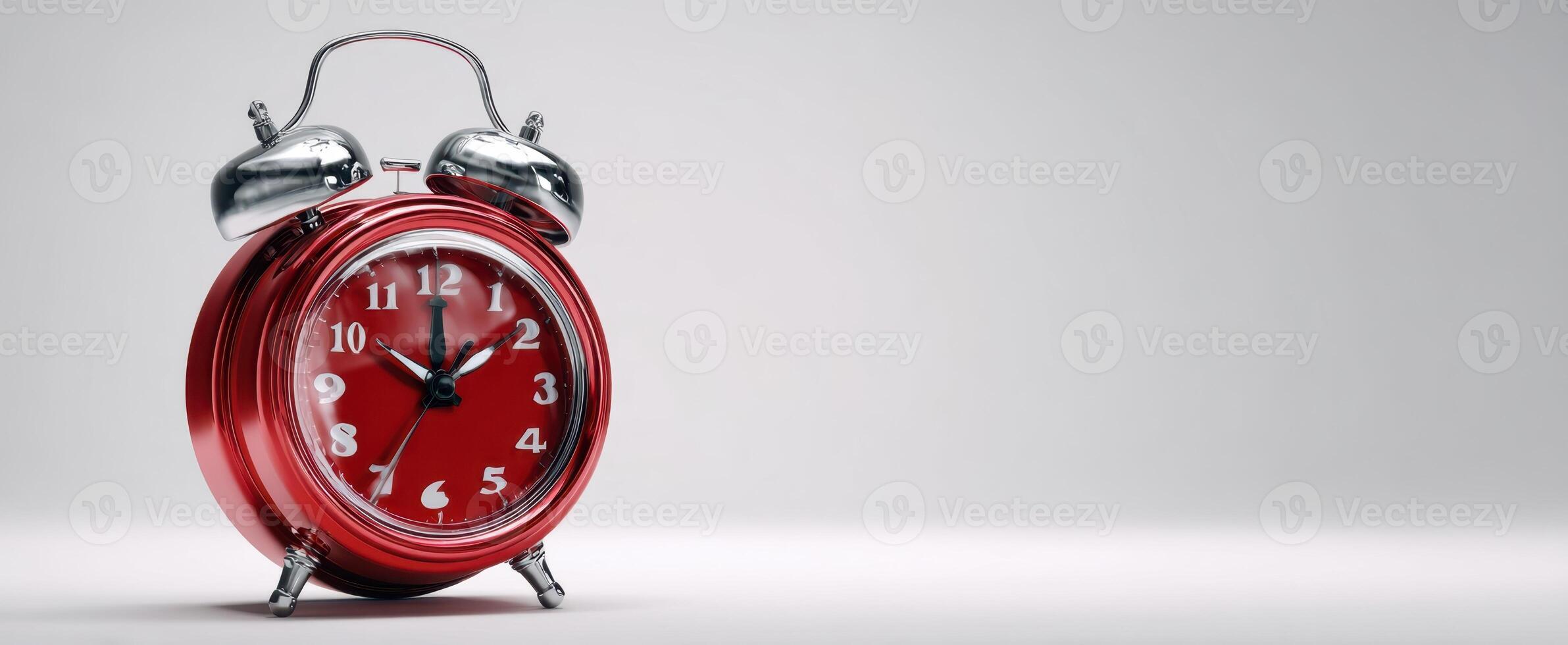 The vibrant red alarm clock symbolizing the passage of time and daily routine. photo