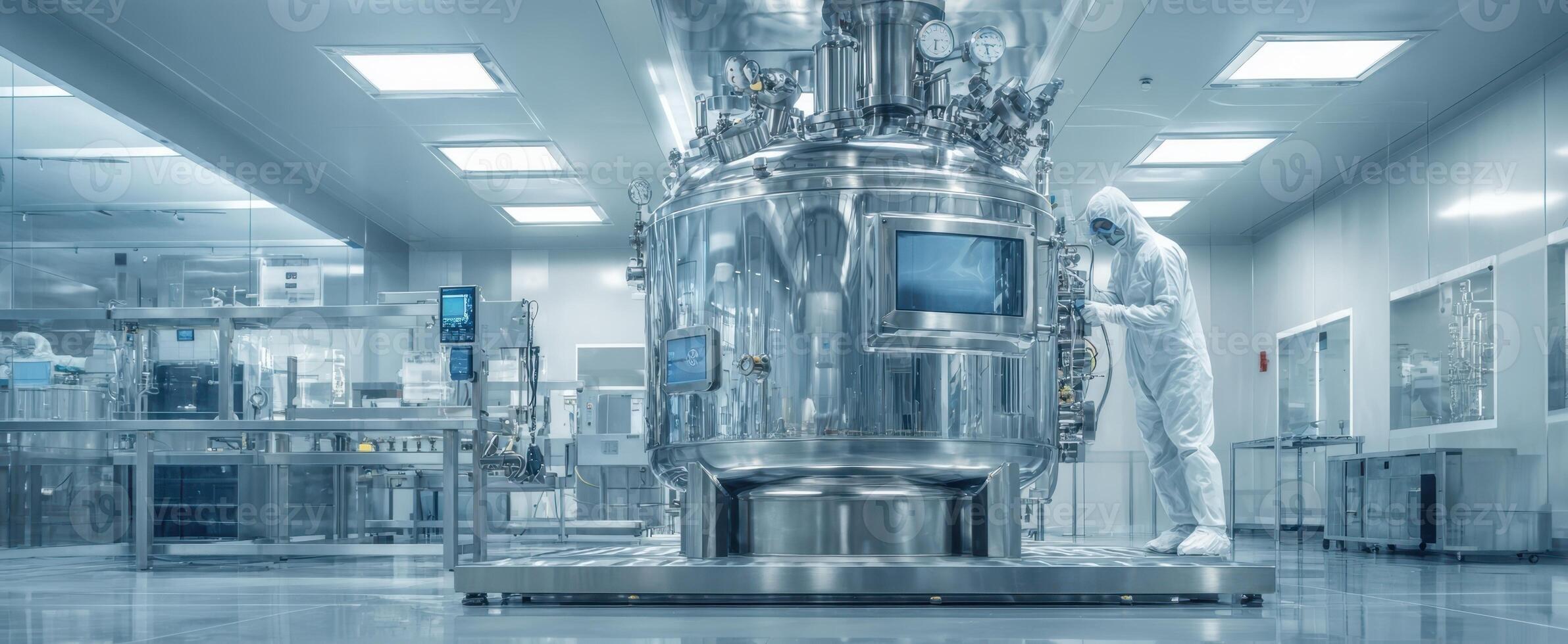 The high-tech bioreactor in a modern laboratory setting. photo